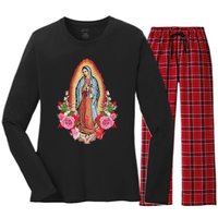 Our Lady Of Guadalupe Women's Long Sleeve Flannel Pajama Set 