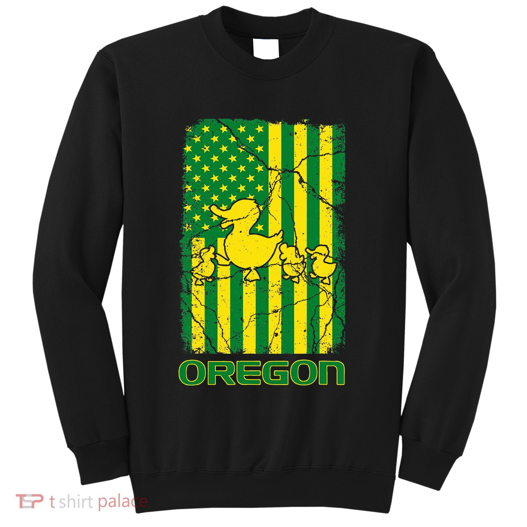 Oregon Lovers Oregon Souvenir Patriotic Retro American Flag Sweatshirt