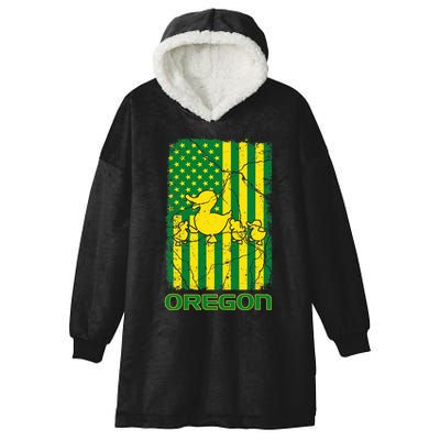 Oregon Lovers Oregon Souvenir Patriotic Retro American Flag Hooded Wearable Blanket