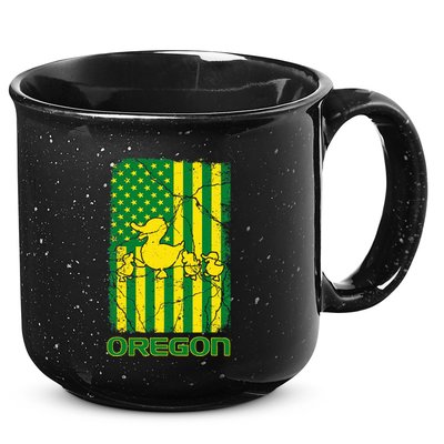Oregon Lovers Oregon Souvenir Patriotic Retro American Flag 15oz Campfire Ceramic Mug