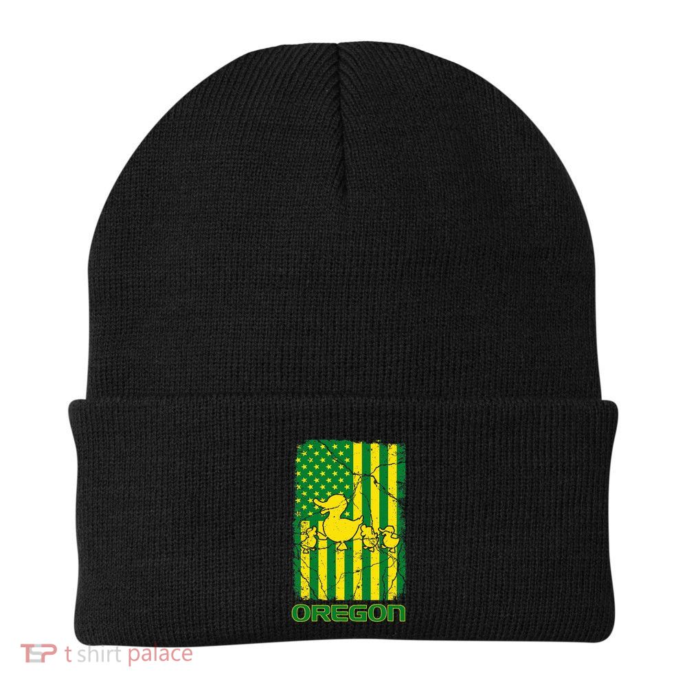 Oregon Lovers Oregon Souvenir Patriotic Retro American Flag Beanie