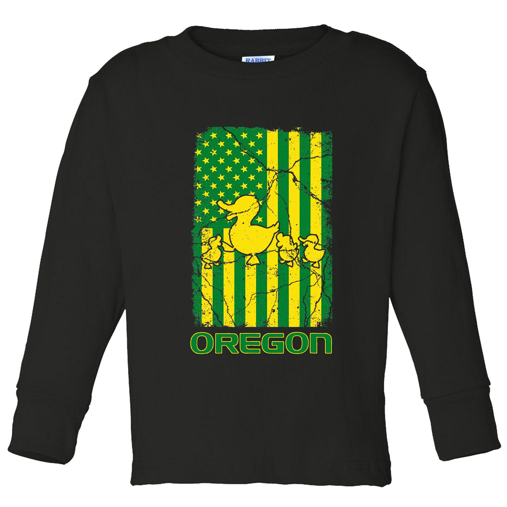 Oregon Lovers Oregon Souvenir Patriotic Retro American Flag Toddler Long Sleeve Shirt