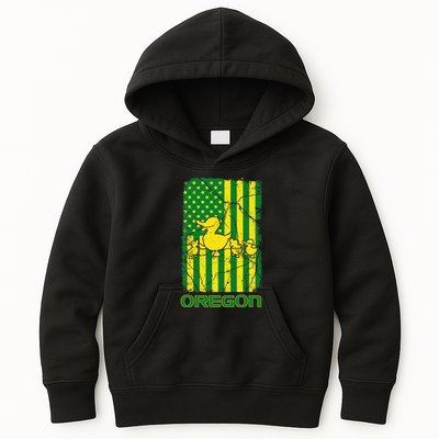 Oregon Lovers Oregon Souvenir Patriotic Retro American Flag Kids Hoodie