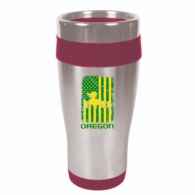 Oregon Lovers Oregon Souvenir Patriotic Retro American Flag 16oz Travel Tumbler
