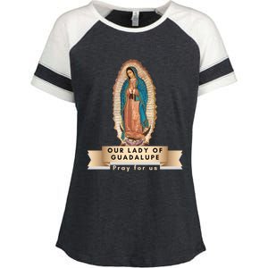 Our Lady Of Guadalupe Mary Catholic Religious Gift Enza Ladies Jersey Colorblock Tee