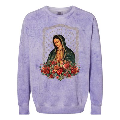 Our Lady Of Guadalupe Virgin Mary Catholic Saint Colorblast Crewneck Sweatshirt