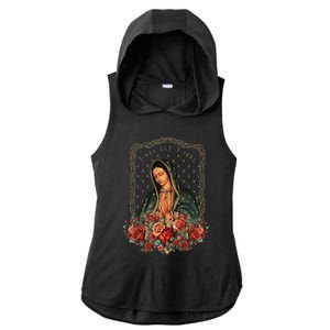 Our Lady Of Guadalupe Virgin Mary Catholic Saint Ladies PosiCharge Tri-Blend Wicking Draft Hoodie Tank