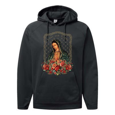 Our Lady Of Guadalupe Virgin Mary Catholic Saint Performance Fleece Hoodie