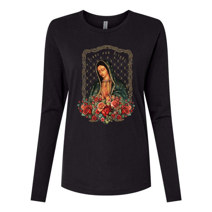 Our Lady Of Guadalupe Virgin Mary Catholic Saint Womens Cotton Relaxed Long Sleeve T-Shirt