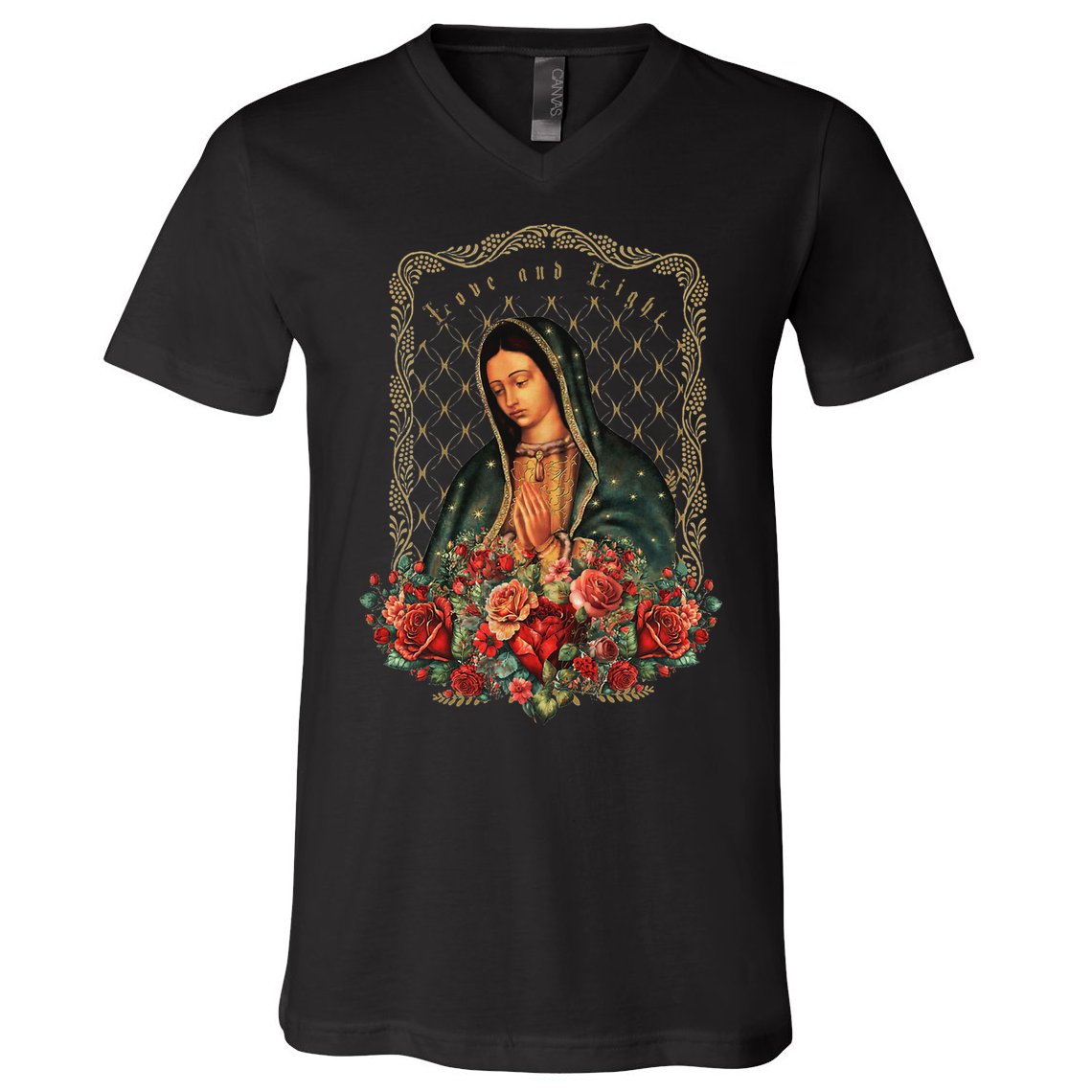Our Lady Of Guadalupe Virgin Mary Catholic Saint V-Neck T-Shirt