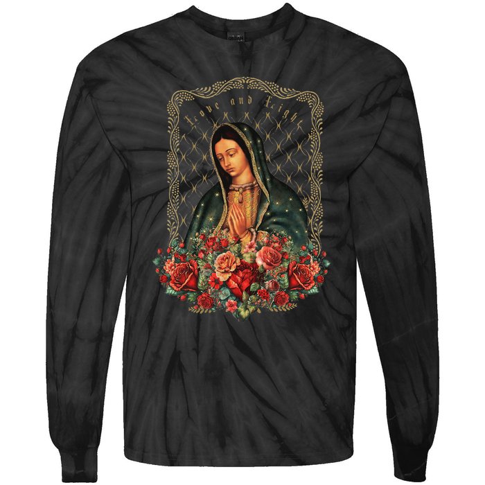 Our Lady Of Guadalupe Virgin Mary Catholic Saint Tie-Dye Long Sleeve Shirt