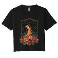 Our Lady Of Guadalupe Virgin Mary Catholic Saint Women's Crop Top Tee