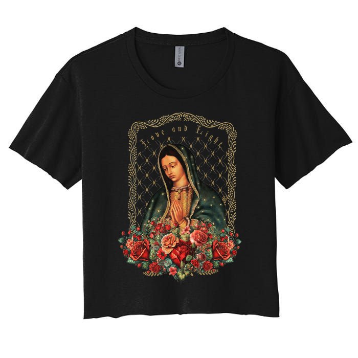 Our Lady Of Guadalupe Virgin Mary Catholic Saint Women's Crop Top Tee