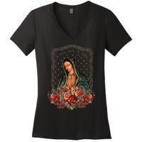 Our Lady Of Guadalupe Virgin Mary Catholic Saint Women's V-Neck T-Shirt