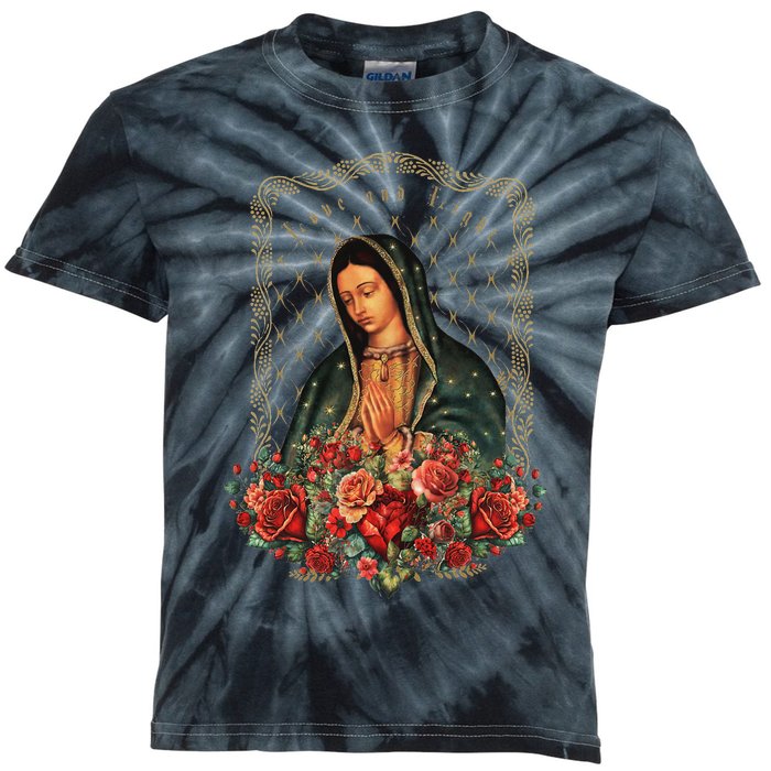 Our Lady Of Guadalupe Virgin Mary Catholic Saint Kids Tie-Dye T-Shirt