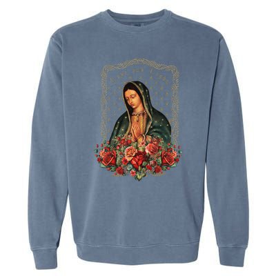 Our Lady Of Guadalupe Virgin Mary Catholic Saint Garment-Dyed Sweatshirt