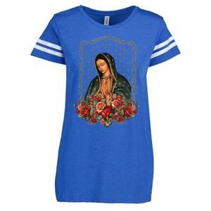 Our Lady Of Guadalupe Virgin Mary Catholic Saint Enza Ladies Jersey Football T-Shirt