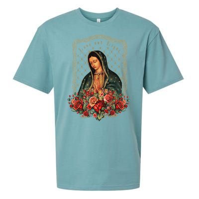 Our Lady Of Guadalupe Virgin Mary Catholic Saint Sueded Cloud Jersey T-Shirt