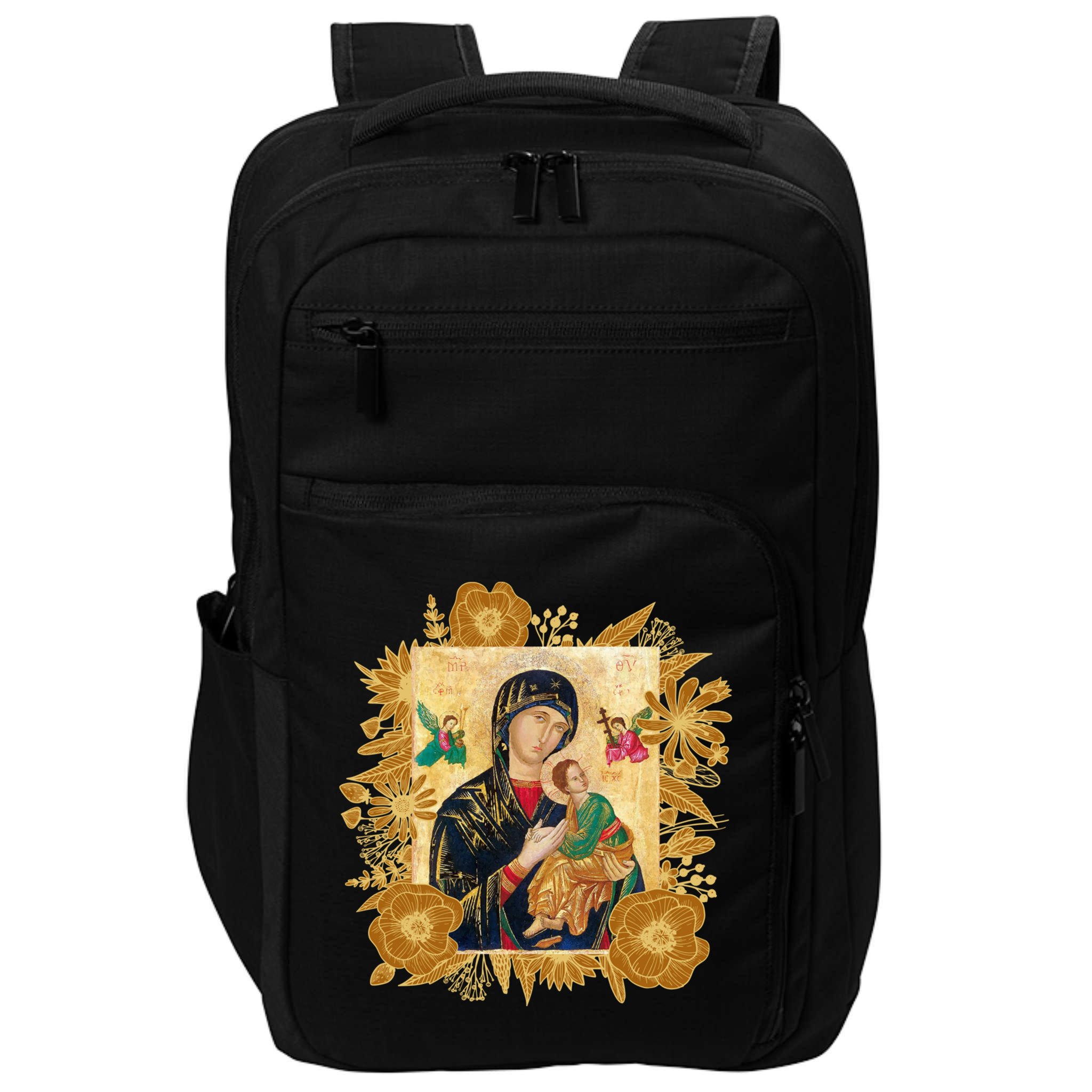 Our Lady Of Perpetual Help Blessed Mother Mary Catholic Icon Gift Impact Tech Backpack