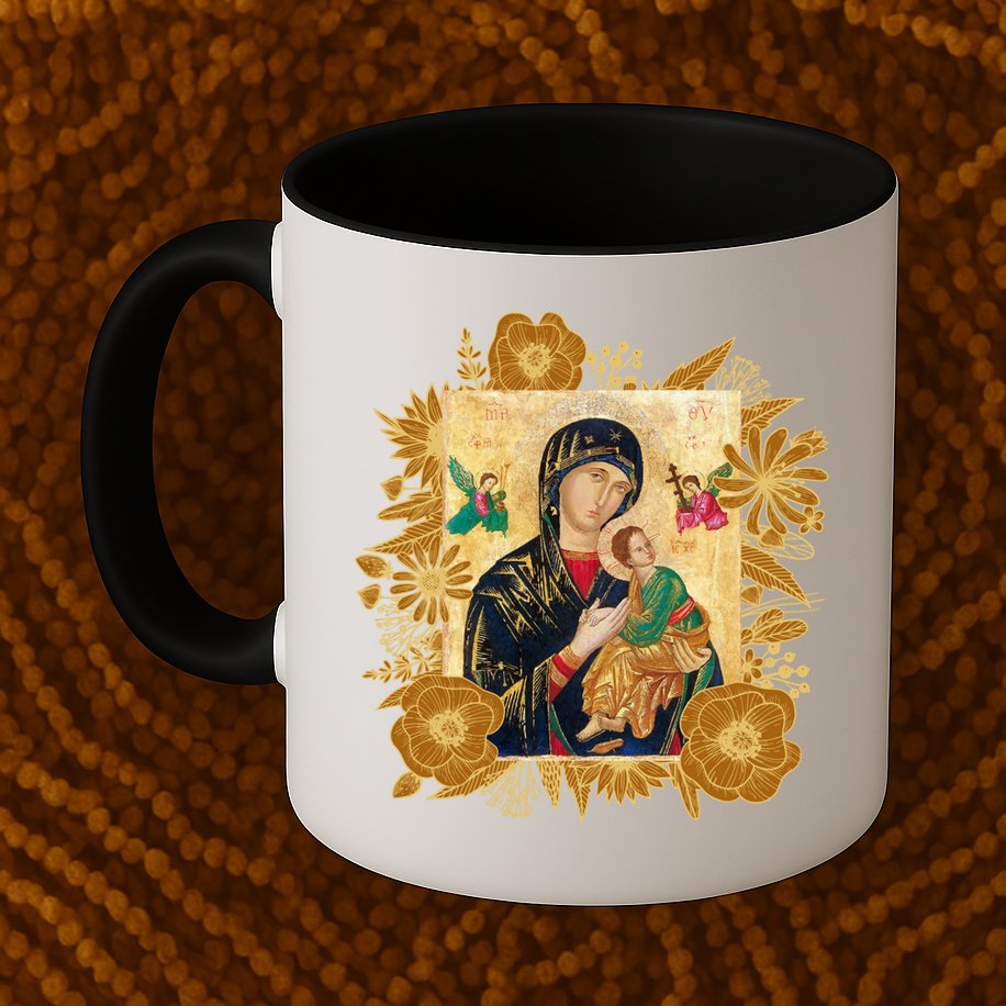 Our Lady Of Perpetual Help Blessed Mother Mary Catholic Icon Gift Mug