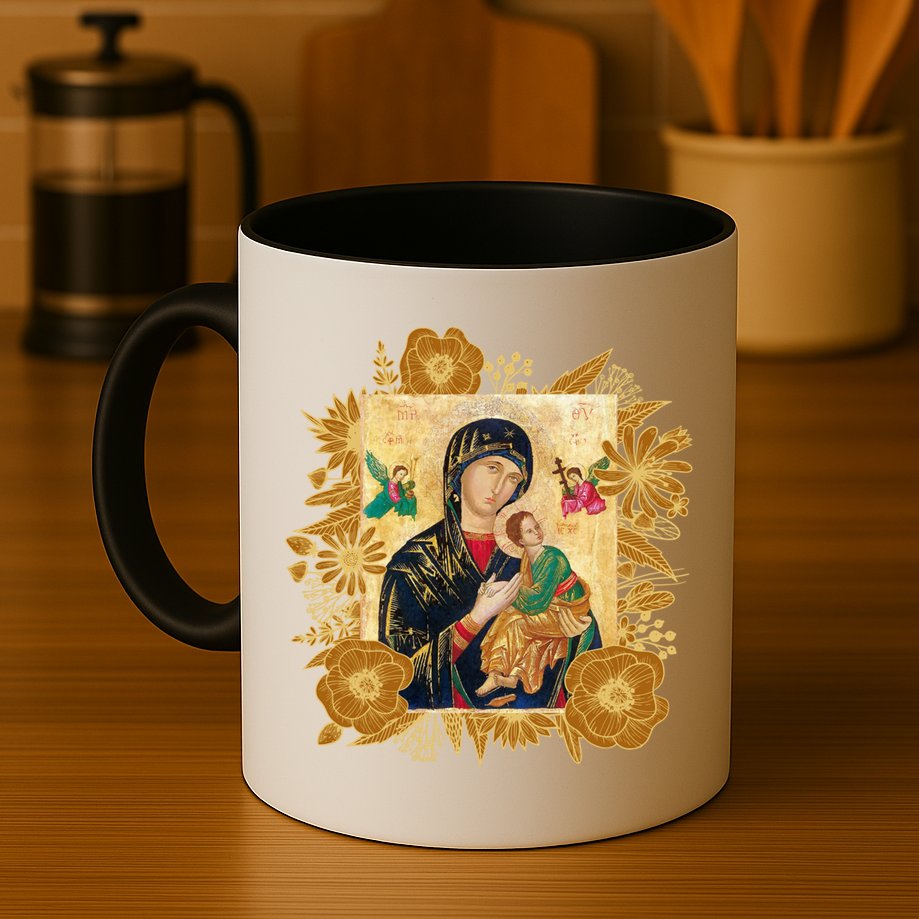 Our Lady Of Perpetual Help Blessed Mother Mary Catholic Icon Gift Mug