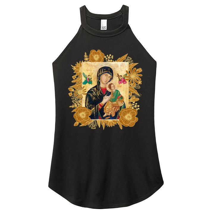 Our Lady Of Perpetual Help Blessed Mother Mary Catholic Icon Gift Women's Perfect Tri Rocker Tank