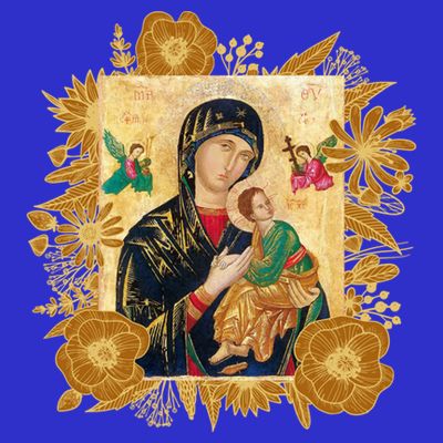 Our Lady Of Perpetual Help Blessed Mother Mary Catholic Icon Gift T-Shirt
