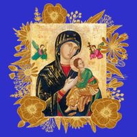 Our Lady Of Perpetual Help Blessed Mother Mary Catholic Icon Gift V-Neck T-Shirt