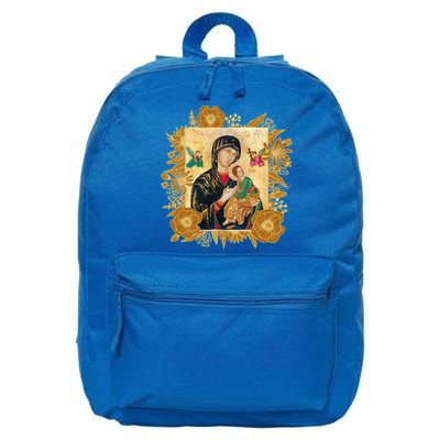 Our Lady Of Perpetual Help Blessed Mother Mary Catholic Icon Gift 16 in Basic Backpack