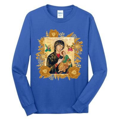 Our Lady Of Perpetual Help Blessed Mother Mary Catholic Icon Gift Tall Long Sleeve T-Shirt