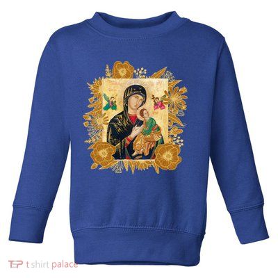 Our Lady Of Perpetual Help Blessed Mother Mary Catholic Icon Gift Toddler Sweatshirt