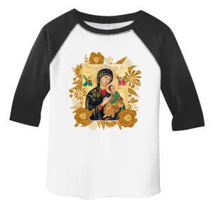 Our Lady Of Perpetual Help Blessed Mother Mary Catholic Icon Gift Toddler Fine Jersey T-Shirt