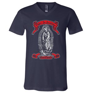 Our Lady Of Guadalupe Catholic Virgin Mary Mexican Mom V-Neck T-Shirt