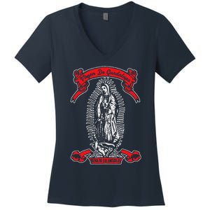 Our Lady Of Guadalupe Catholic Virgin Mary Mexican Mom Women's V-Neck T-Shirt