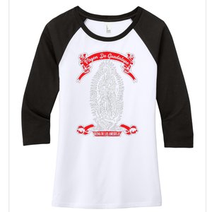 Our Lady Of Guadalupe Catholic Virgin Mary Mexican Mom Women's Tri-Blend 3/4-Sleeve Raglan Shirt