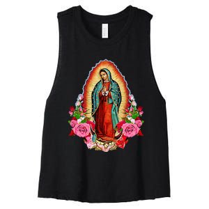 Our Lady Of Guadalupe Saint Virgin Mary Women's Racerback Cropped Tank