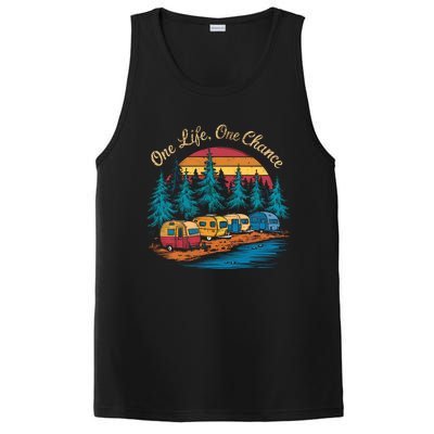 One Life One Chance Camping Trailer Outdoor Adventure Gift PosiCharge Competitor Tank