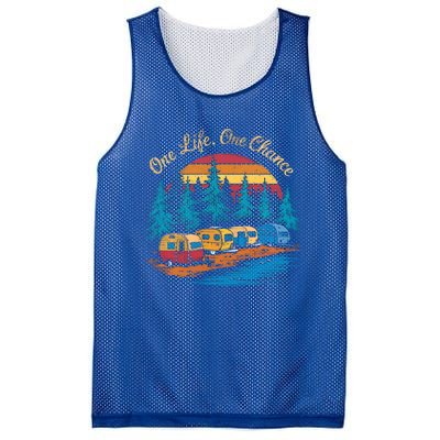 One Life One Chance Camping Trailer Outdoor Adventure Gift Mesh Reversible Basketball Jersey Tank