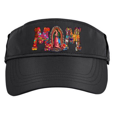 Our Lady Of Guadalupe Catholic Virgin Mary Mexican Mom Adult Drive Performance Visor