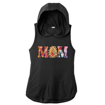 Our Lady Of Guadalupe Saint Virgin Mary Mexican Mom Madre Ladies PosiCharge Tri-Blend Wicking Draft Hoodie Tank