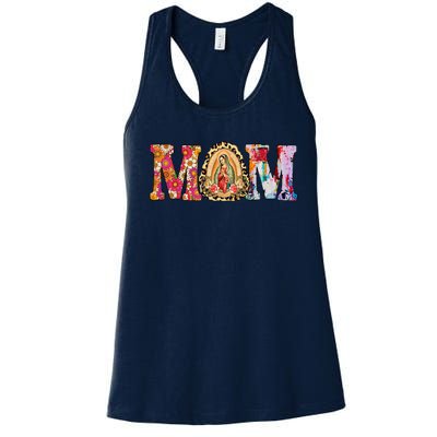 Our Lady Of Guadalupe Saint Virgin Mary Mexican Mom Madre Women's Racerback Tank