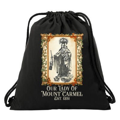 Our Lady Of Mount Carmel Marian Catholic Drawstring Bag