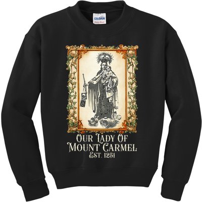 Our Lady Of Mount Carmel Marian Catholic Kids Sweatshirt