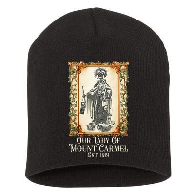Our Lady Of Mount Carmel Marian Catholic Short Acrylic Beanie