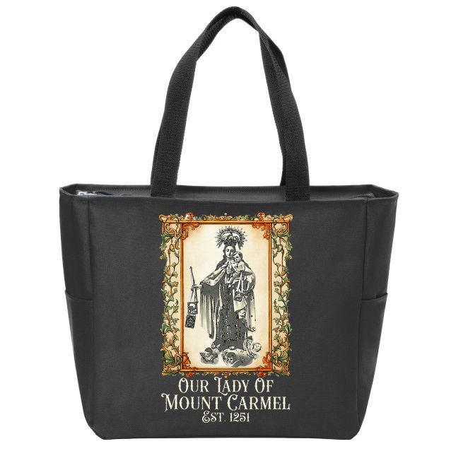 Our Lady Of Mount Carmel Marian Catholic Zip Tote Bag