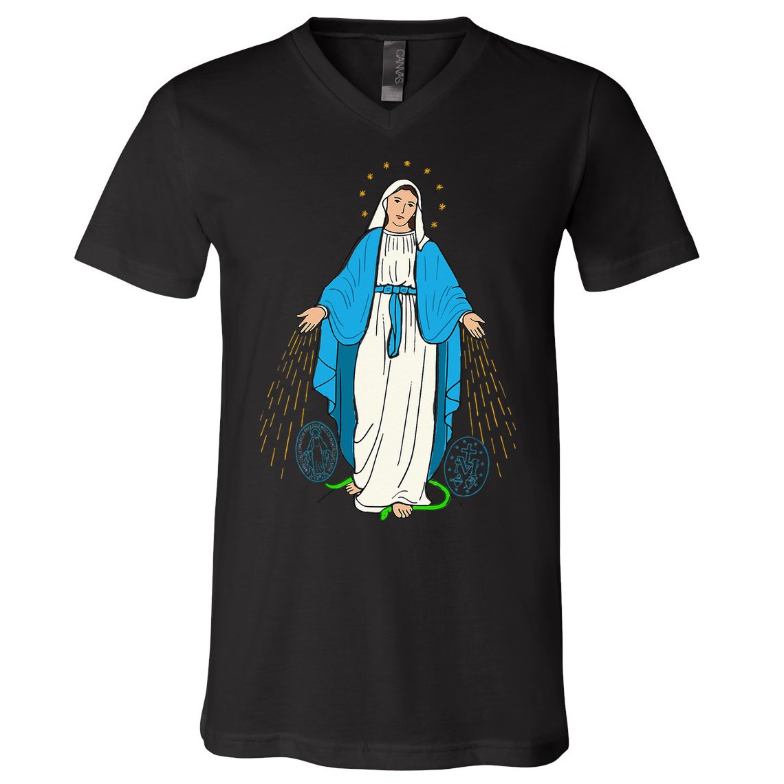 Our Lady Of Grace Virgen De La Medalla Milagrosa V-Neck T-Shirt