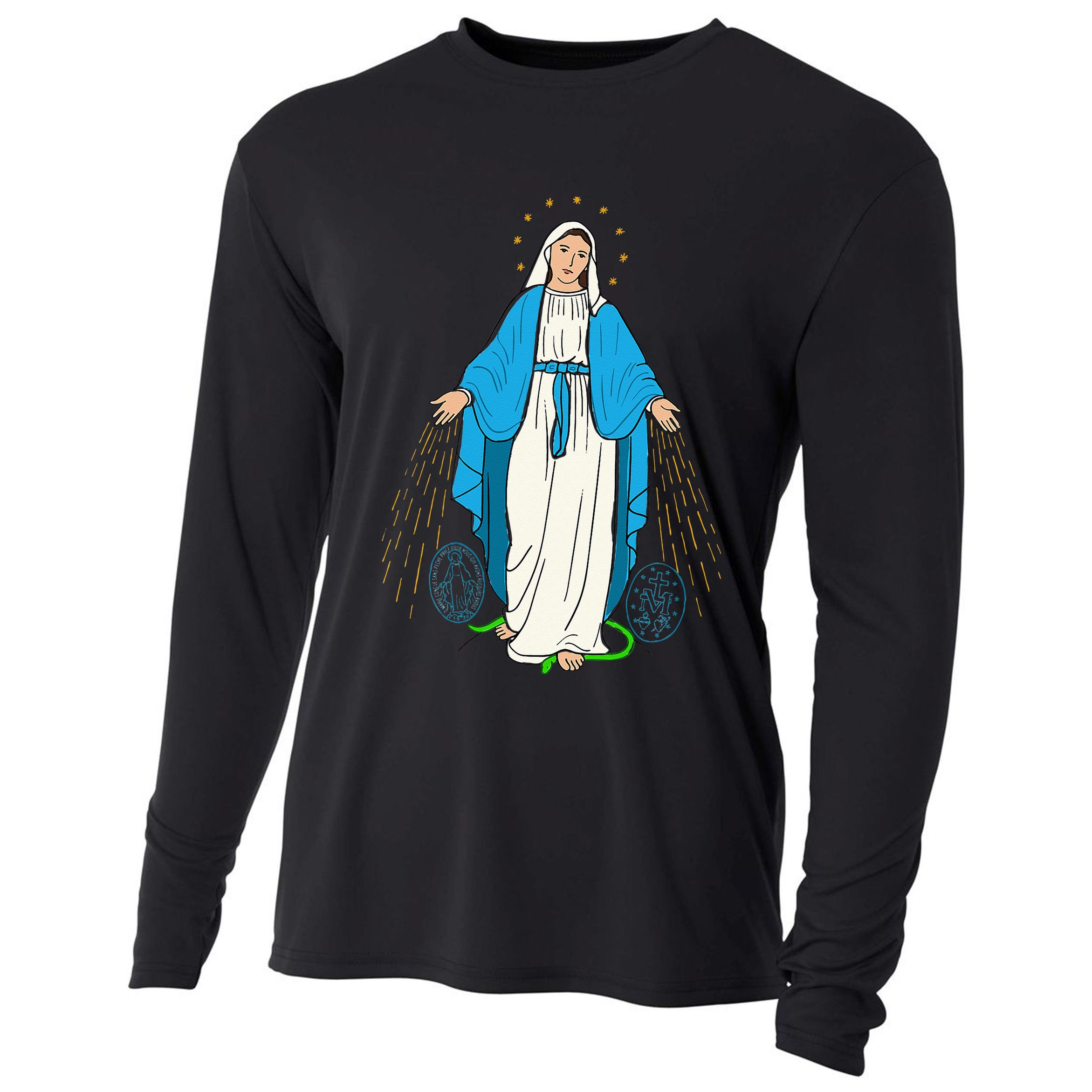 Our Lady Of Grace Virgen De La Medalla Milagrosa Cooling Performance Long Sleeve Crew