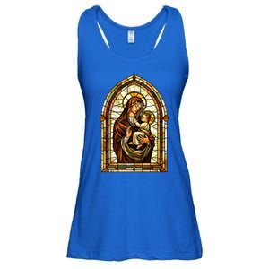 Our Lady Of Mount Carmel Stained Glass Gift Ladies Essential Flowy Tank