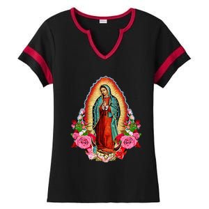 Our Lady Of Guadalupe Saint Virgin Mary Ladies Halftime Notch Neck Tee