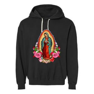 Our Lady Of Guadalupe Saint Virgin Mary Garment-Dyed Fleece Hoodie